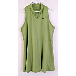 Nike Court Dri Fit Victory Tennis Dress sz 1X green tank sleeveless stretch 0622